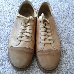 Beige Leather/Suede Men's Flats, 10